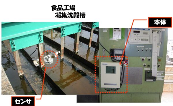 初期品工場凝集沈殿槽：界面レベル計HL-2000事例写真