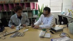 ナゴヤ芯材工業様で超音波カッターデモ