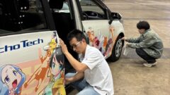 幕張メッセ会場内でも拭き上げ